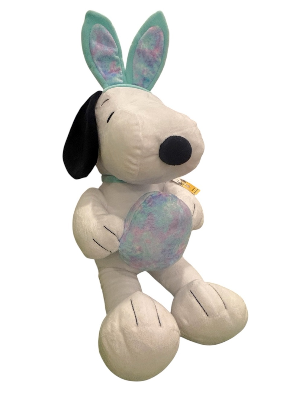 Peanuts Snoopy Plush with Blue Bunny Ears and Pastel Egg NEW